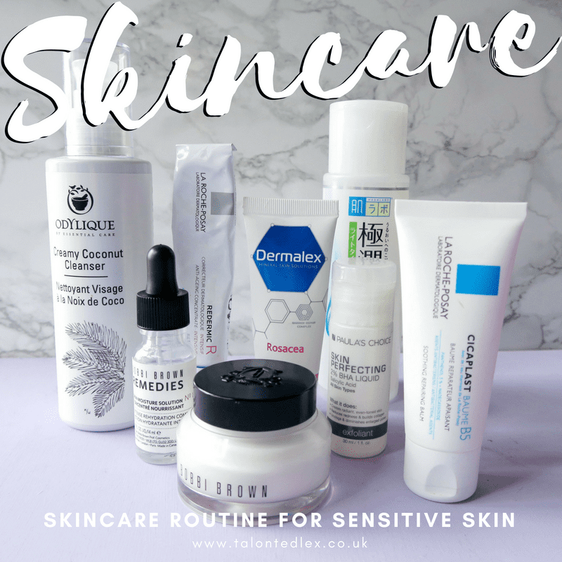 Skincare routine for sensitive skin, rosacea prone skin. More skincare advice and skincare tips on the blog.