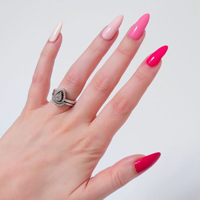 Pink gradient manicure with essie nail polish - Talonted Lex