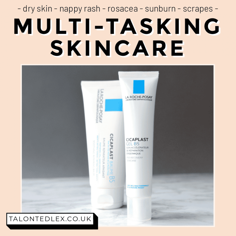 How to sooth dry itchy skin: La Roche-Posay Cicaplast range. These products are great on my sensitive rosacea skin, but can also be used on nappy rash, sunburn, scrapes, post-peel or post-surgery skin! Read more about these cult beauty products on the blog. #talontedlex #larocheposay #cicaplast #rosacea #dryskin