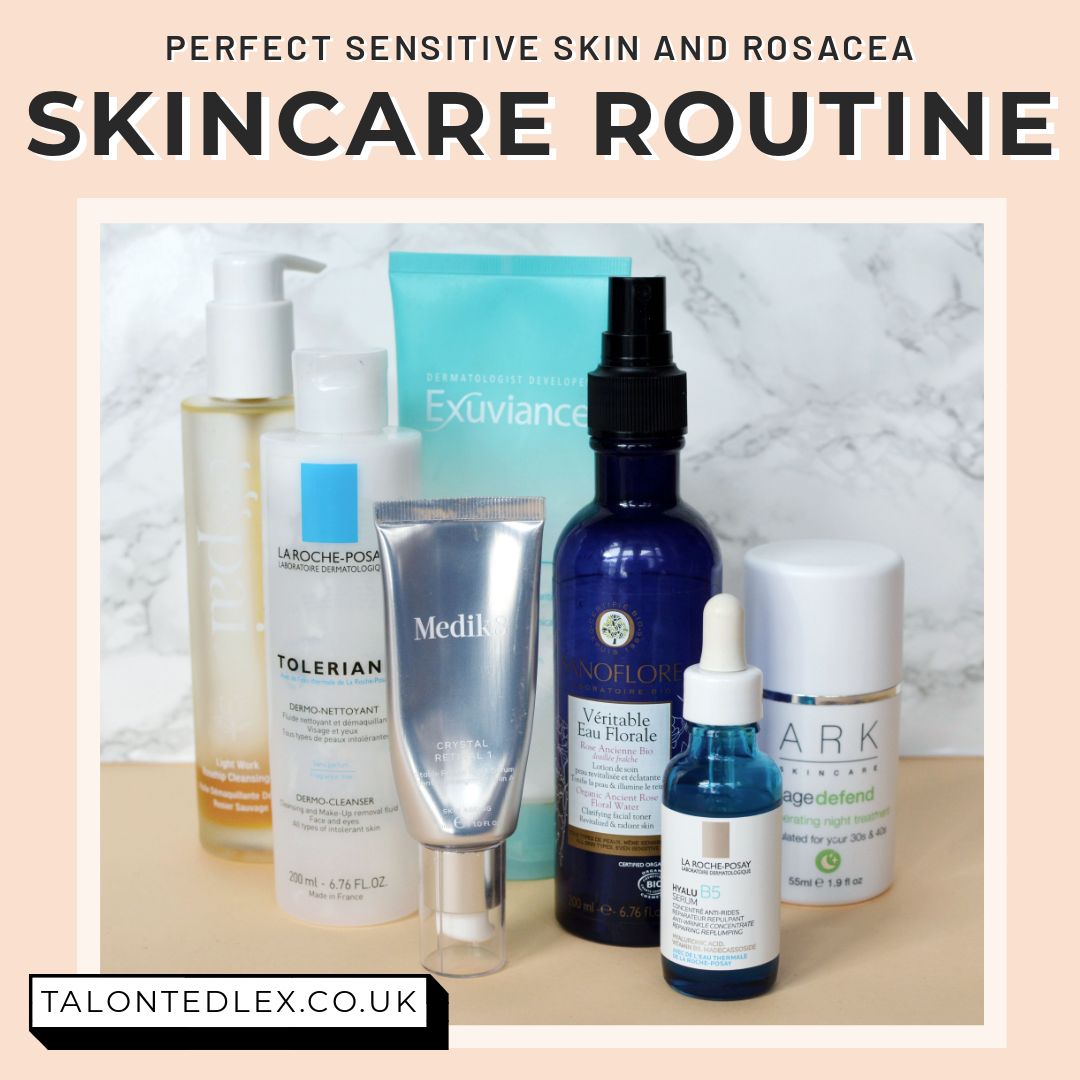 Skincare routine for sensitive skin, skincare for rosacea. What products to use on reactive skin. Talonted Lex skincare shake up. Skincare regime, skin care tips. #TalontedLex #rosaceaskincare #rosaceaadvice #rosaceatips